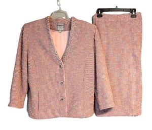 B1 - Vintage Womens Skirt Suit - St. John Couture Pink Size 14