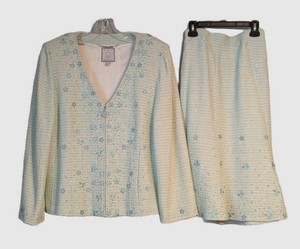 B1 - Vintage Womens 2-Piece Skirt Suit - St John Couture Size 16