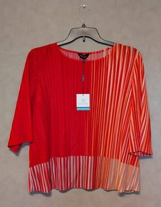 B1 - Womens Shirt - New Ming Wang Red Stripe Size 2X