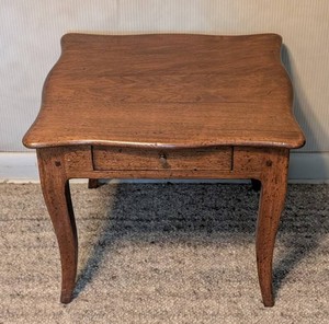 LR - Vintage Accent Table - Petite Wood Side Table With Drawer