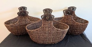 LR - Woven Handled Baskets (Lot of 3)
