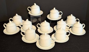B1 - Pots De Creme Sets - Knobler Japan 12 Matching Sets (Lot of 12)