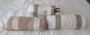 MB - Accent Pillows - Hotel Collection Striped Bolster Pillows (Lot of 3)