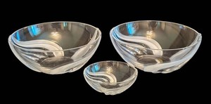 B1 - Vintage Crystal Glass Bowls - Cristal dArques 3-Piece Set (Lot of 3)