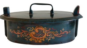 LR - Antique Wooden Hand-Painted Shaker Box
