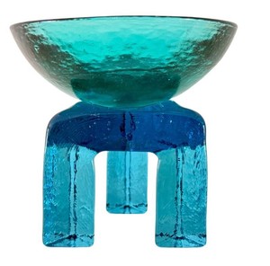 DR - Art Glass Bowl & Stand Set - Hudson Beach Glass