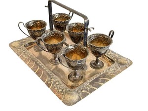 DR - Egg Cup Stand - Antique Victorian J. J. Perry Silverplate Set