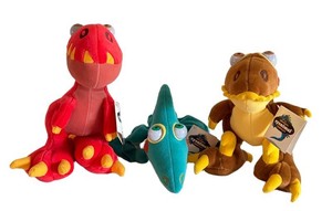 Vintage The Original Eyenimal Plush Dinosaur Lot T-Rex Pterodactyl Liquid Googly Eye