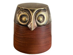 Vintage Wooden Canister - Colgate Owl Design #535