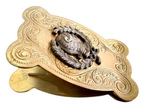 DR - Antique Brass Paper Clip - Ornate Classical Design