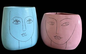O - Face Planters - LiveKreativ Ceramic Pair