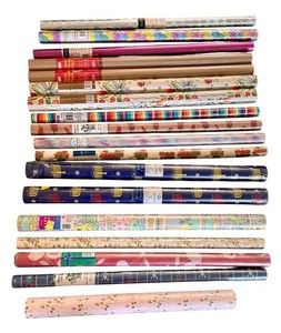 O - Wrapping Paper Rolls - Assorted Vintage Patterns (Lot of 18)