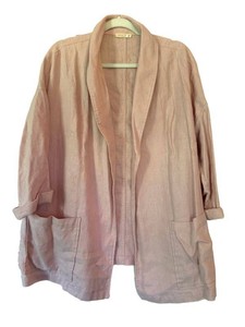 MBR - Linen Jacket - Eileen Fisher Womens Open-Front Organic Linen