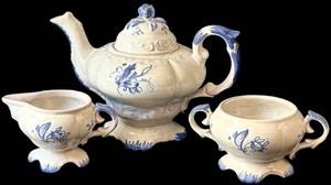 FR - Ceramic Tea Set - Blue Floral 3-Piece Set by Gabriel-Verken