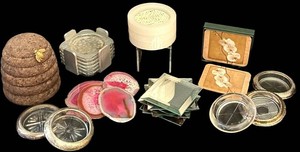 FR - Coaster Assortment Mixed Lot - Agate, Glass, Cork & Decorative Sets