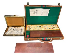 FR - Vintage Tile Game Set - Rack Rummy & Dominoes Cases