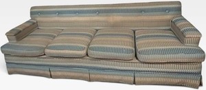 FR - Vintage Sofa - Geometric Stripe Upholstered Couch