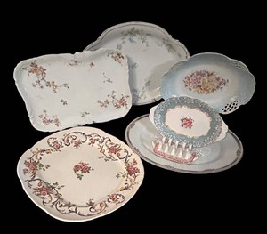 FR - Vintage China Serving Platter Mixed Lot - Royal Cauldon, Royal Albert & Haviland