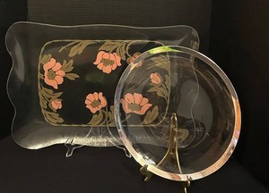 FR - Decorative Glass Tray & Bowl Mixed Lot (Lot of 2)
