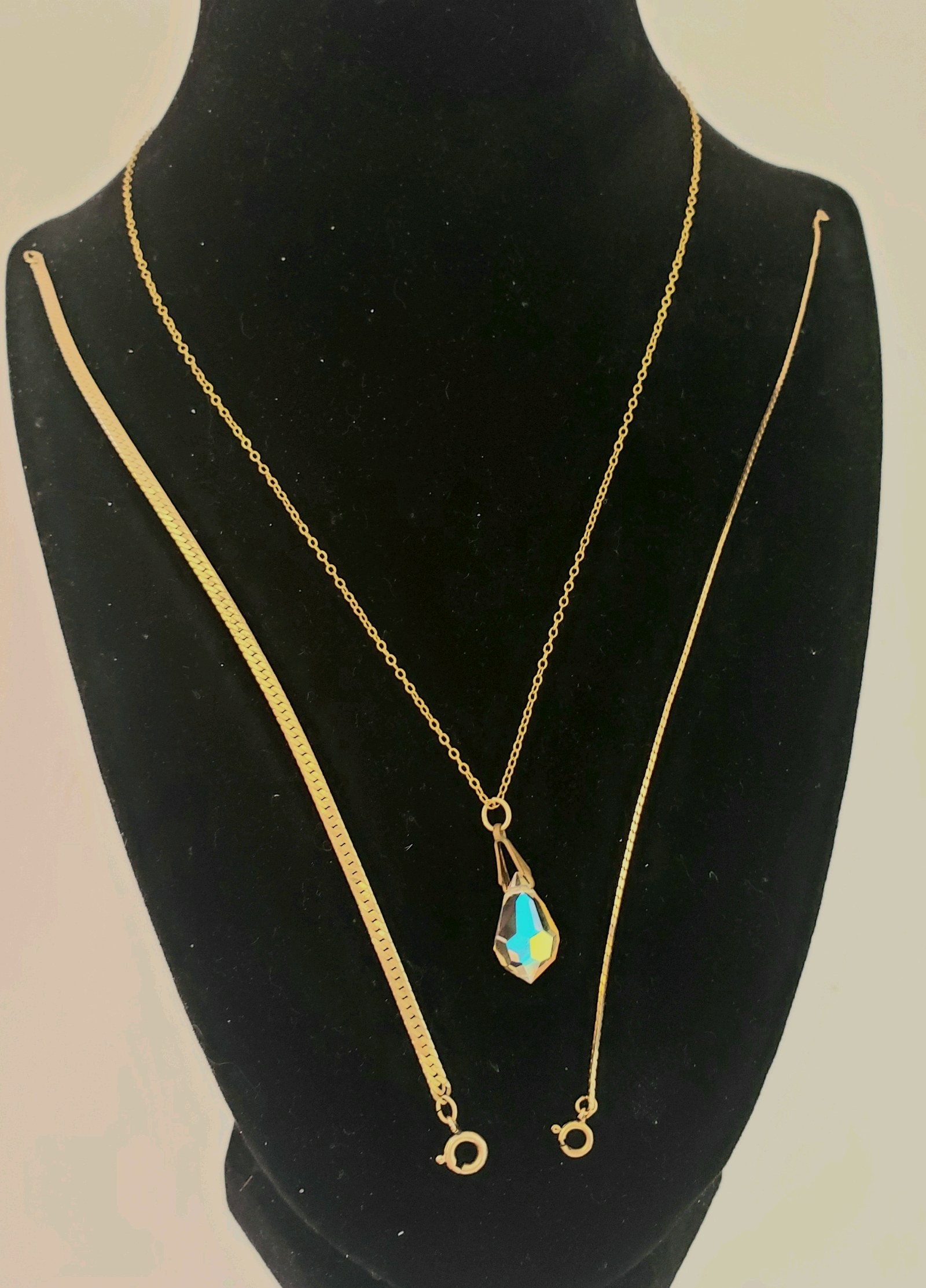 Gold-Filled Crystal Necklace & Matching Bracelet Lot