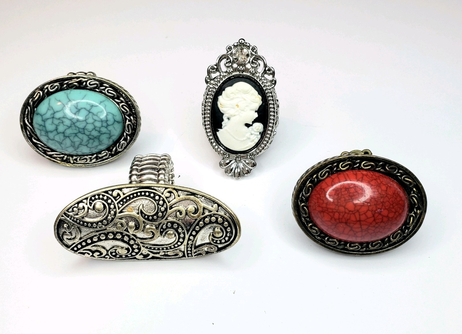 Vintage-Style Statement Stretch Band Rings
