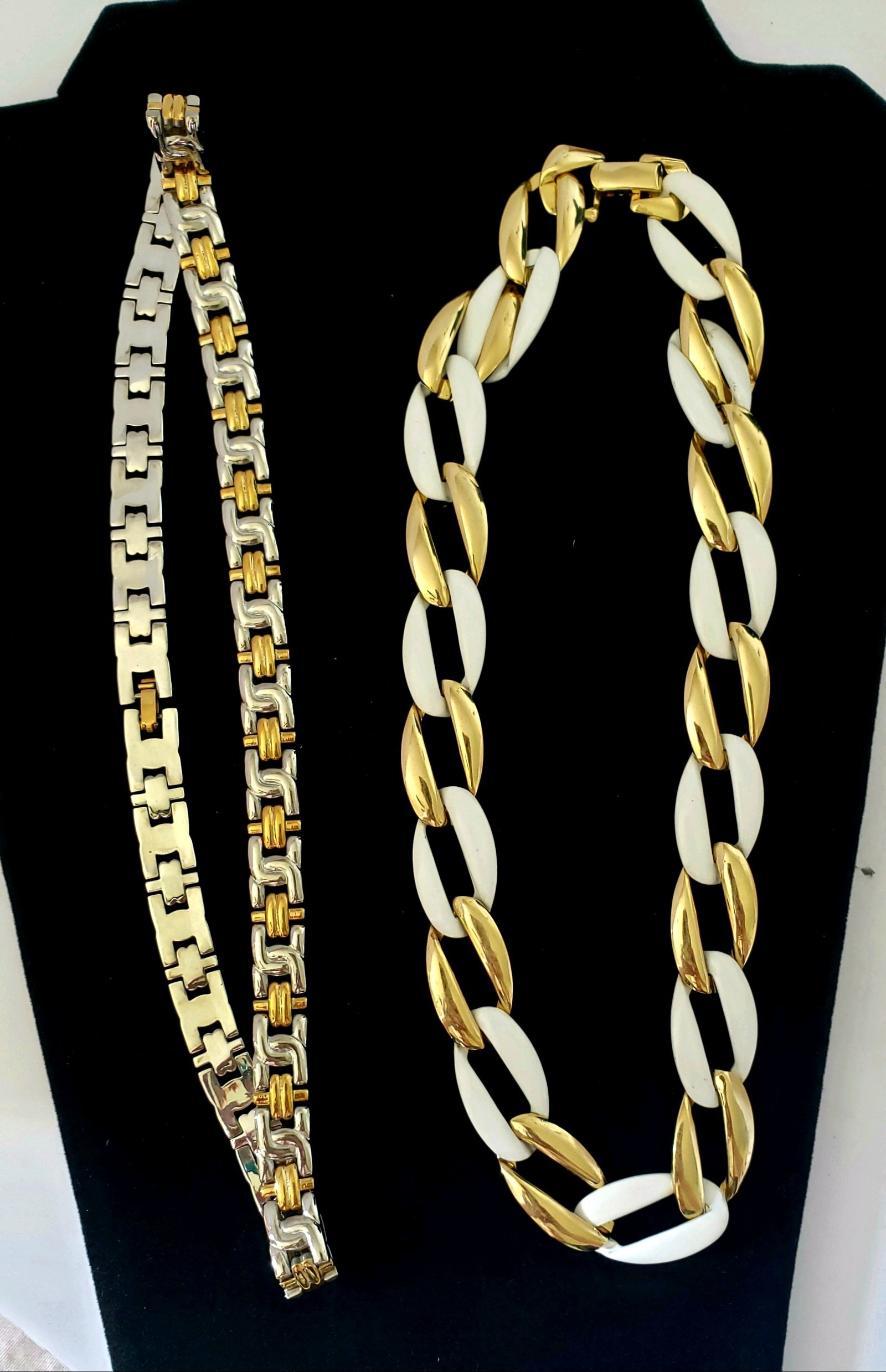 Two-Tone Gold & Silver-Tone Geometric Link Chain Necklaces