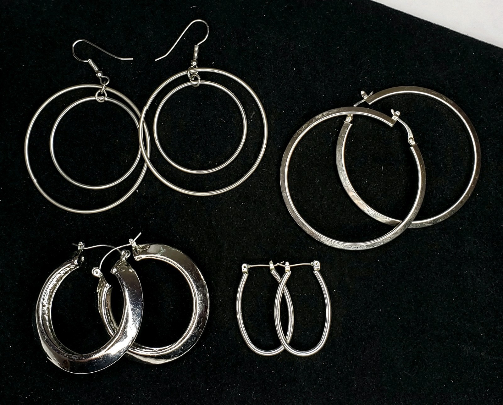 Silver-Tone Hoop Earring Lot
