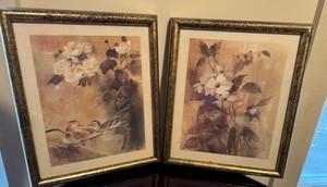 Vintage L. Gaydos Floral Art Prints - Set of 2 Framed Pictures Bernard Picture Co.