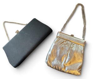 Vintage Gold Lam Evening Bag and Cocktail Clutch with Chain Strap