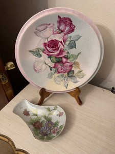 Japan Hand Painted Plate and Spoon Rest