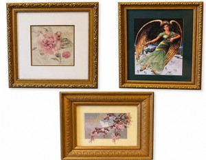 Lot of 3 Vintage Ornate Gold Framed Art Prints