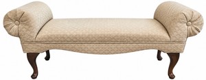 Backless Accent Bench  Window Seat with Rolled Arms.