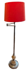 Vintage Swing-Arm Floor Lamp Featuring Distinctive Art Deco Style.