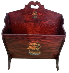 Vintage Wooden Magazine Rack