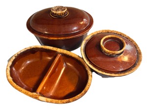 3-Piece Brown Hull Pottery