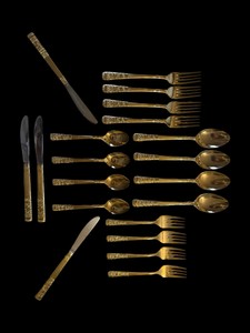 Gold Electroplate Flatware Set