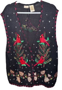 Vintage Bobbie Brooks Cardinal Christmas Sweater Vest (Size 26W)