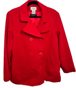 L.L. Bean Classic Red Wool Double-Breasted Peacoat  Womens Size 20 Regular