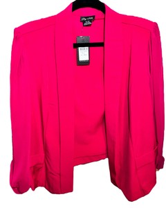 NWT City Chic Hot Pink Open Front Blazer Jacket Size 22 Plus Size