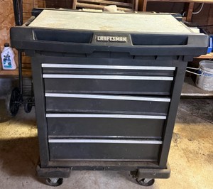 Craftsman 5-Drawer Rolling Tool Cabinet with Sliding Top (Includes Contents)
