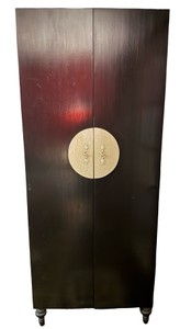 Vintage Chinese-Style Dark Wood Wedding Cabinet