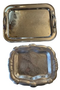 Engraved Silver-Plated Serving Trays