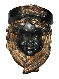 Black & Gold Cherub Angel Wall Sconce Console
