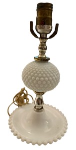 1950s Milk Glass Hobnail Boudoir Lamp
