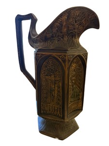 Rare Vintage Stations of the Cross Ceramic Pitcher