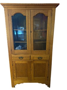 Antique Golden Oak Hutch