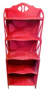 Vintage Country Red 5-Tier Whatnot Shelf