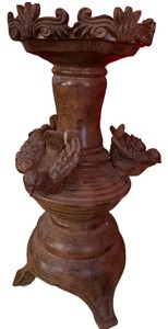 Exquisite Hand-Carved Wooden Sculptural Stand