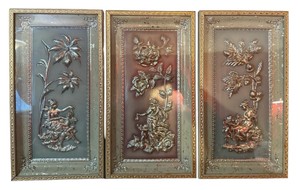 Vintage Metalcraft 3D Foil Art Plaques