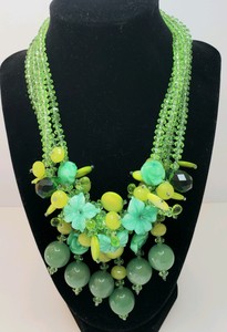 Natural Stone & Glass Bead Necklace